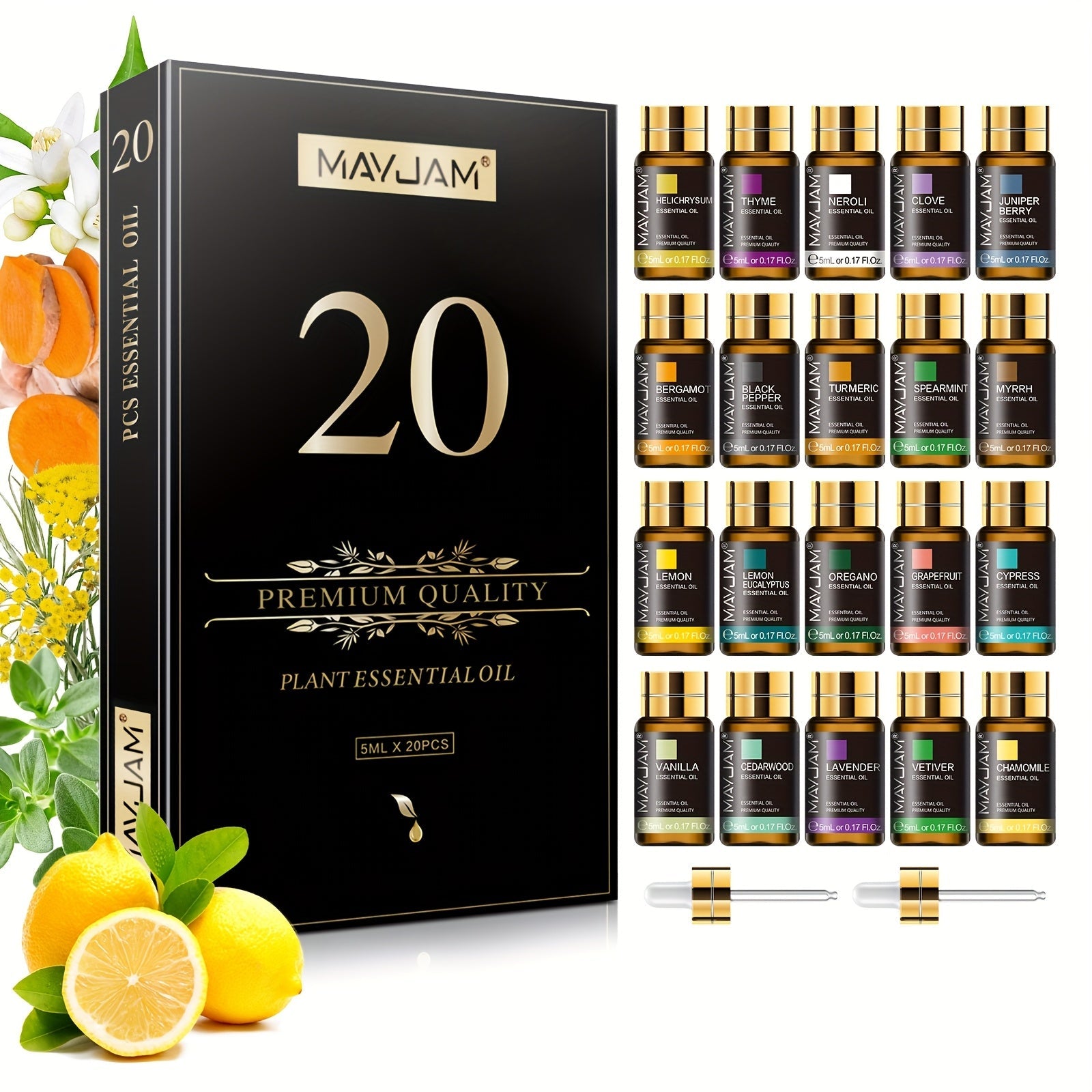NNETM 20pcs Essential Oils Gift Set Alcohol-Free