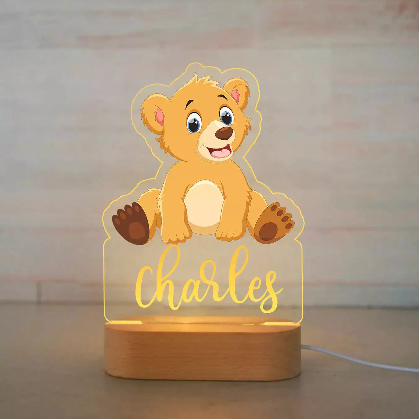 Children Animal Night Light with Custom Name
