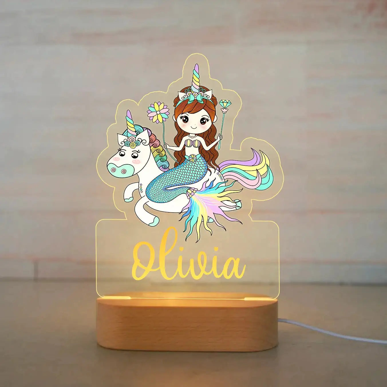 Children Animal Night Light with Custom Name