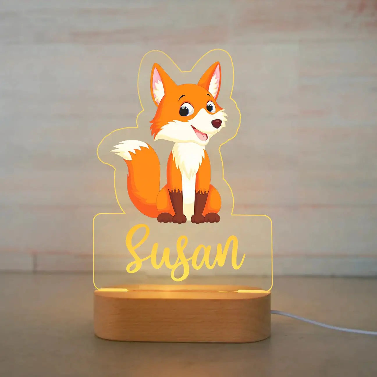 Children Animal Night Light with Custom Name