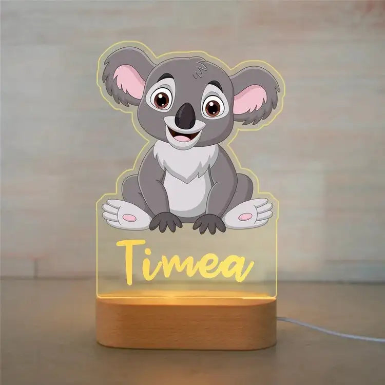 Children Animal Night Light with Custom Name