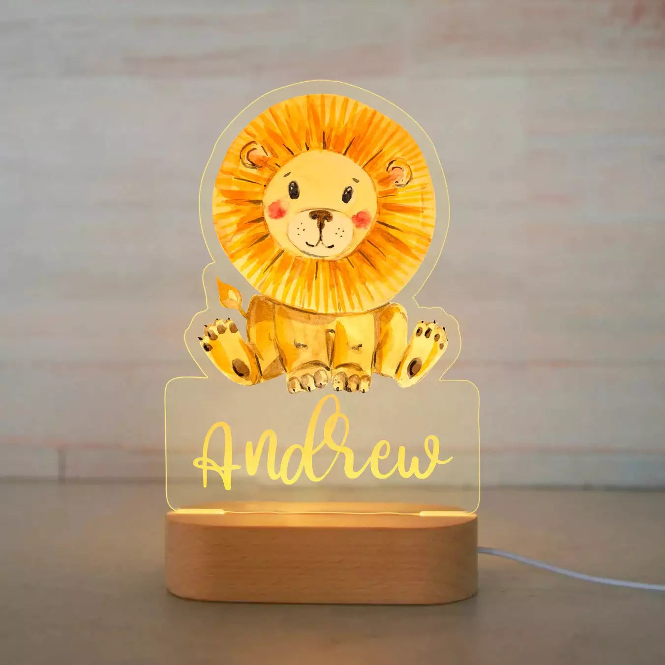 Children Animal Night Light with Custom Name