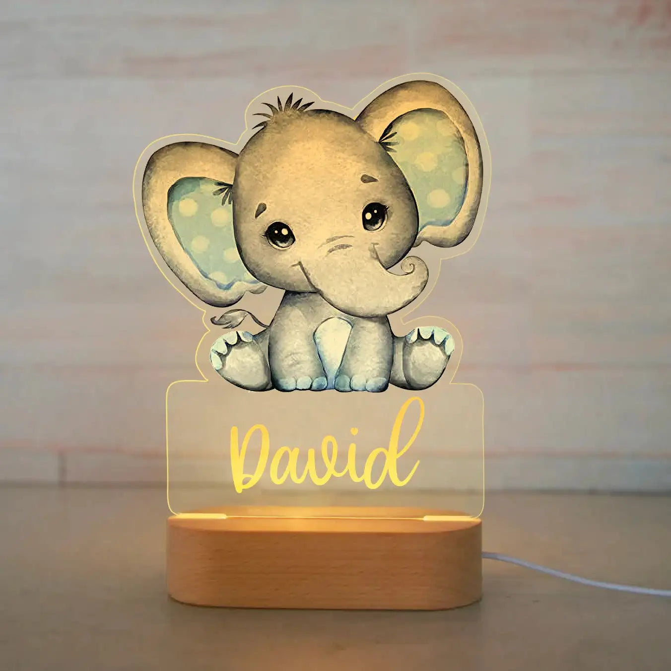 Children Animal Night Light with Custom Name