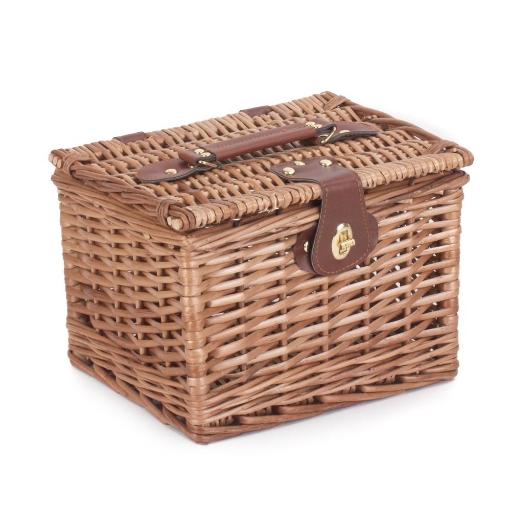 Light Steamed Small Chest Wicker Picnic Basket Hamper
