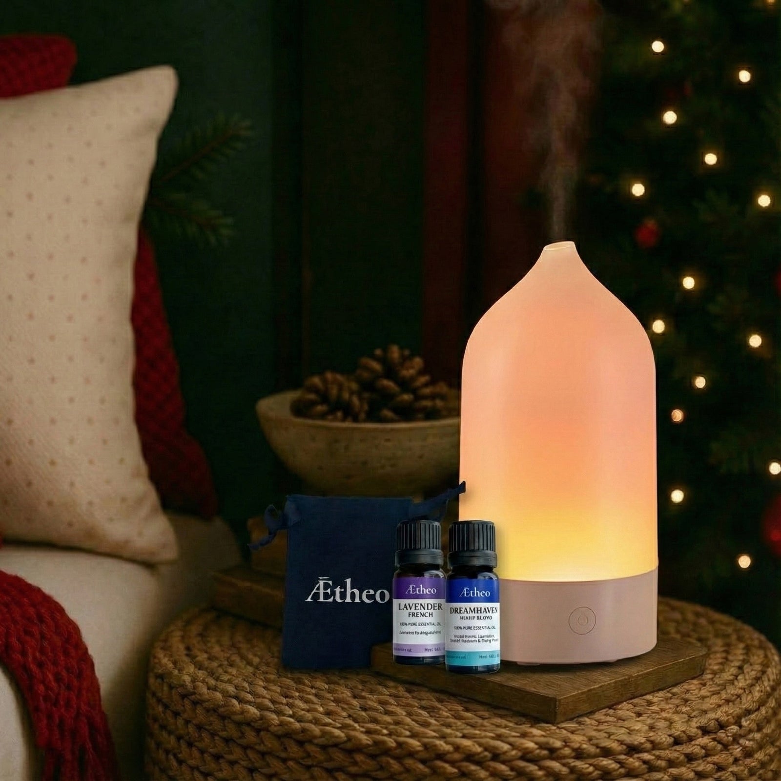 Serenity Sleep Gift Set – White Diffuser with Lavender & DreamHaven Oils