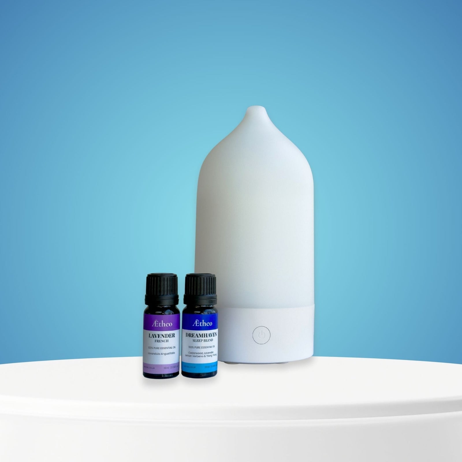 Serenity Sleep Gift Set – White Diffuser with Lavender & DreamHaven Oils