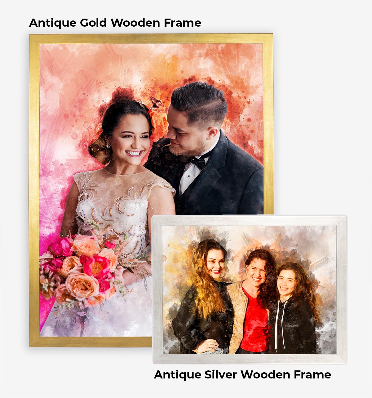 Valentine's Day Personalised Watercolour Portrait