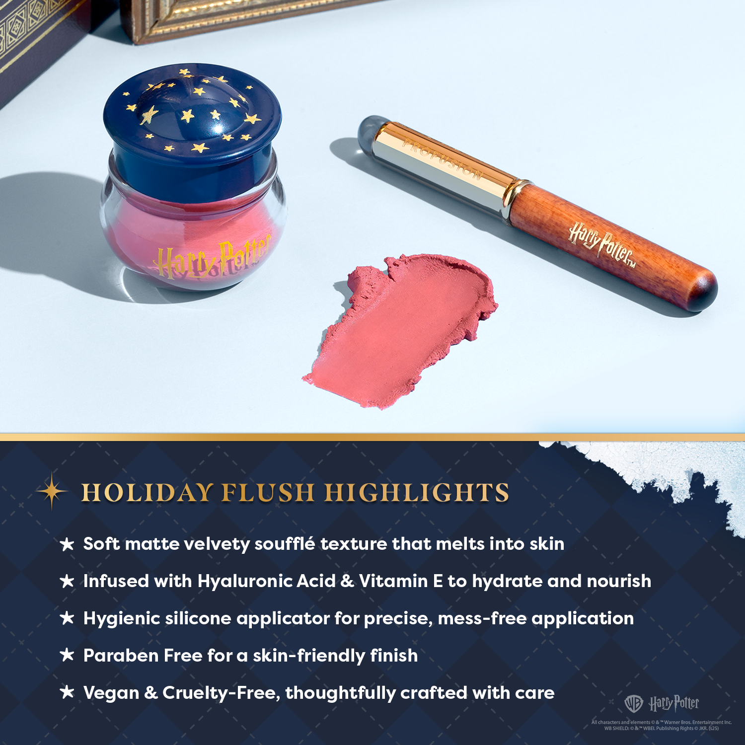 Harry Potter | Yule Ball Blush Lip & Cheek Blurring Pot & Silicone Applicator