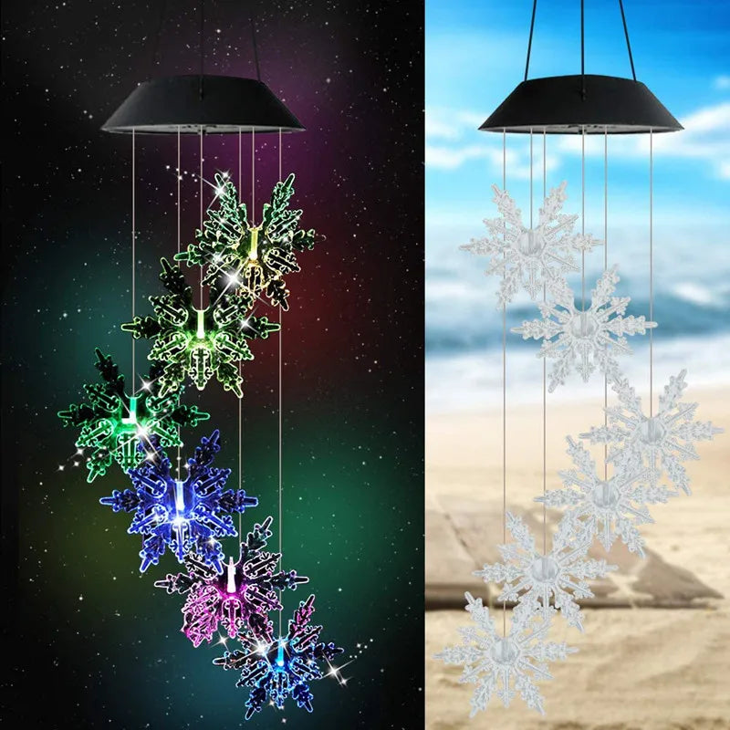 Hummingbird Wind Chime Light Color Changing Waterproof Hanging Solar Light
