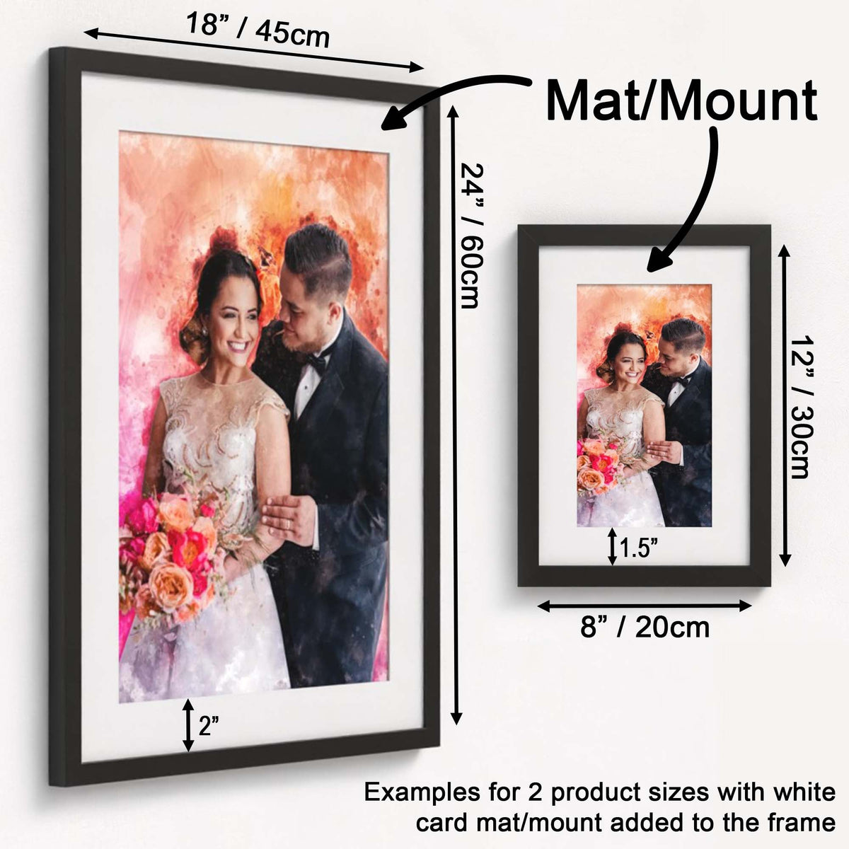 Valentine's Day Personalised Watercolour Portrait