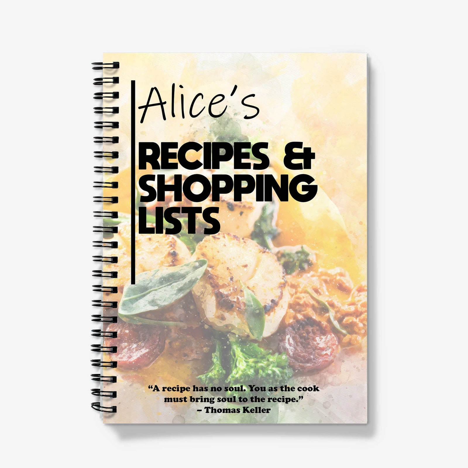 Personalised Notebook - "Recipes & Shopping Lists"