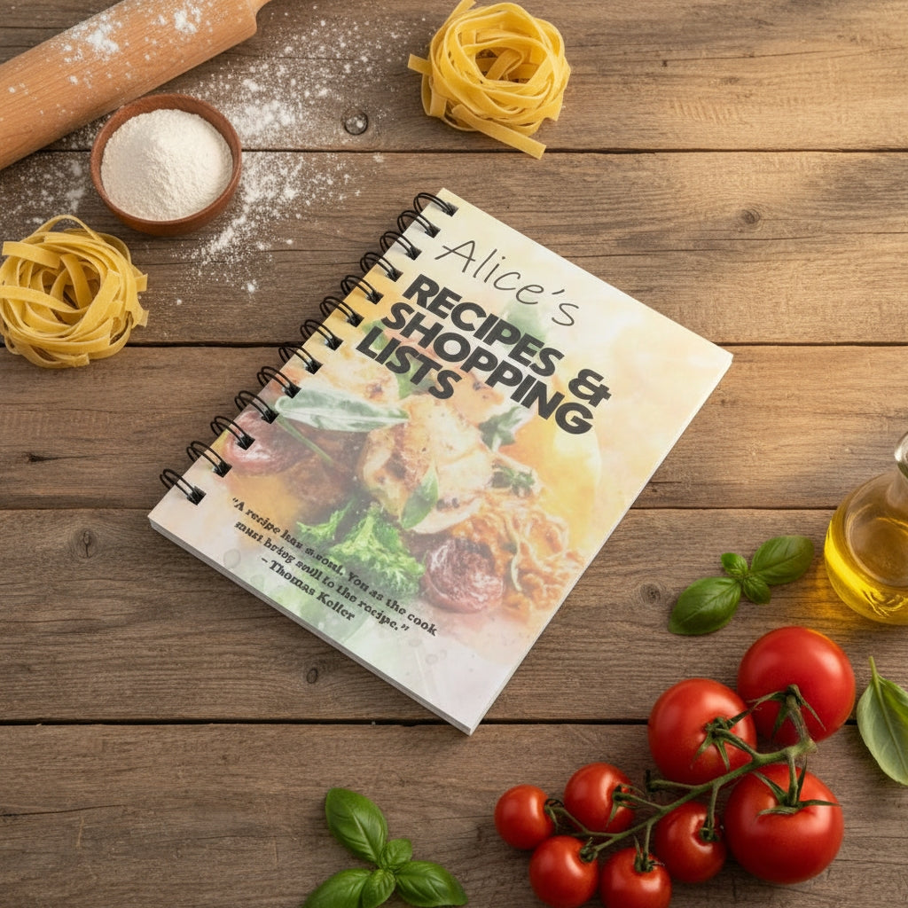 Personalised Notebook - "Recipes & Shopping Lists"