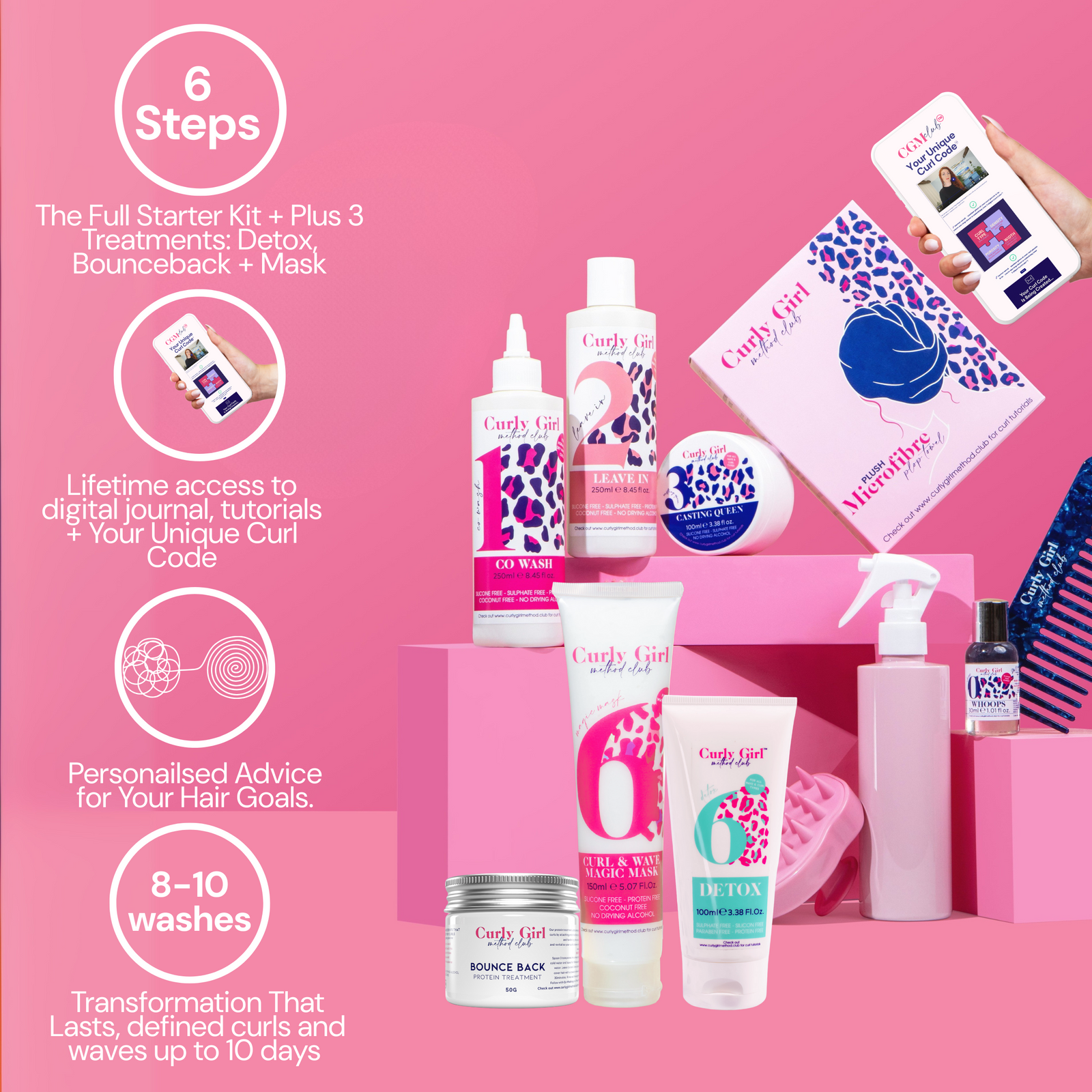 Wavy + Curly Girl Method Starter Kit + Treatments