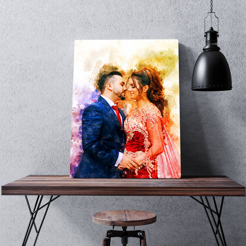 Valentine's Day Personalised Watercolour Portrait