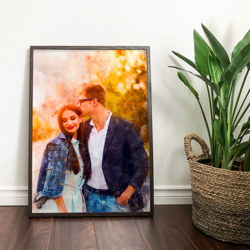 Valentine's Day Personalised Watercolour Portrait