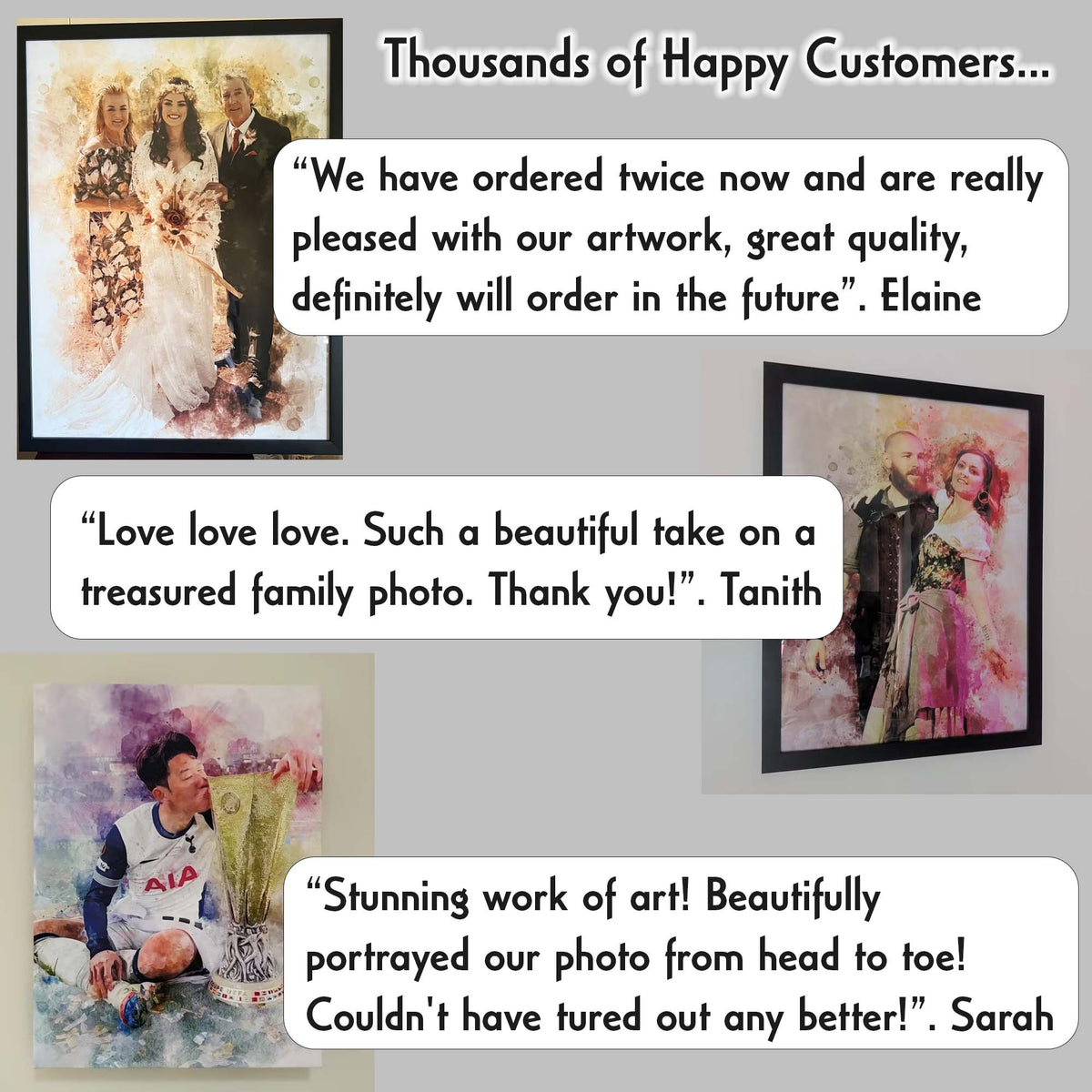 Valentine's Day Personalised Watercolour Portrait