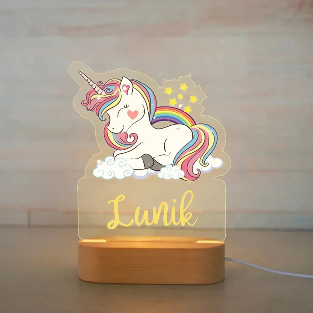 Children Animal Night Light with Custom Name
