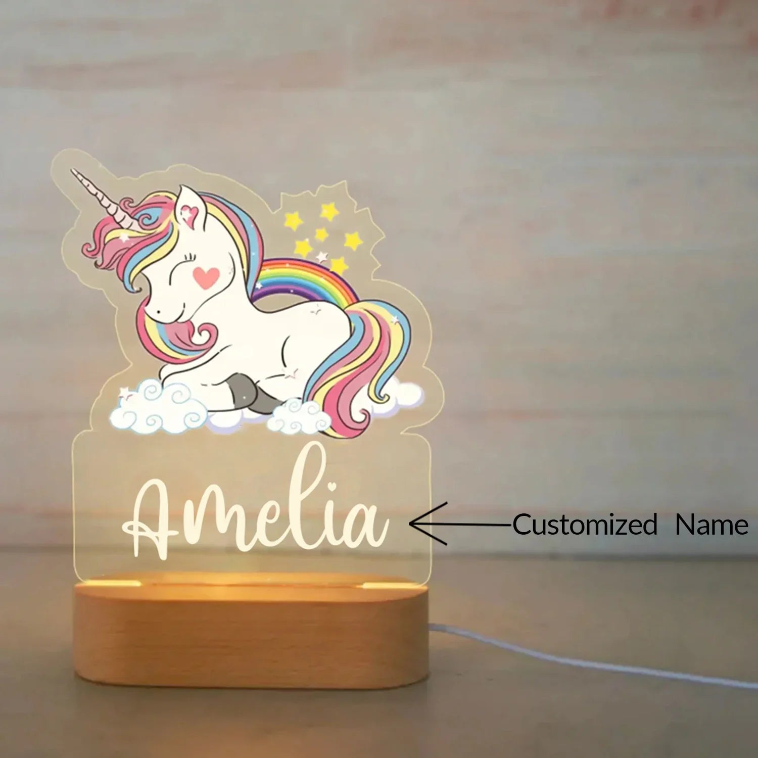 Children Animal Night Light with Custom Name