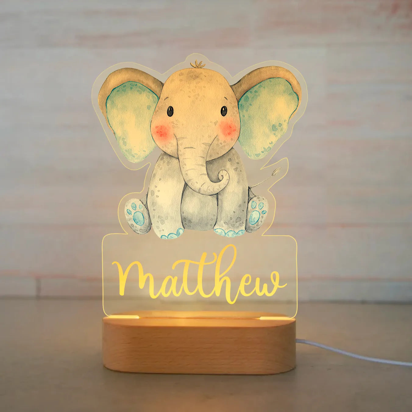 Children Animal Night Light with Custom Name