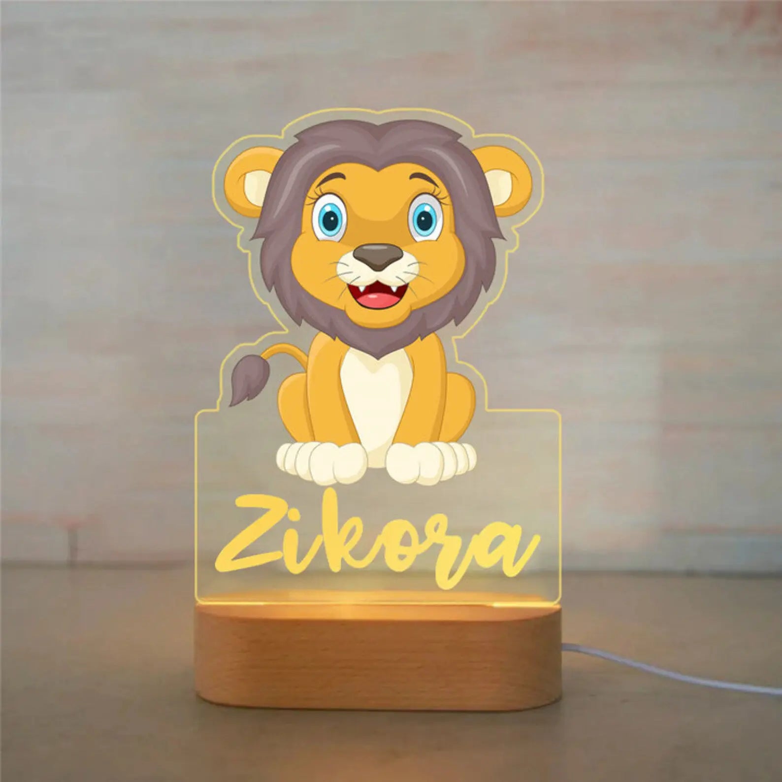 Children Animal Night Light with Custom Name