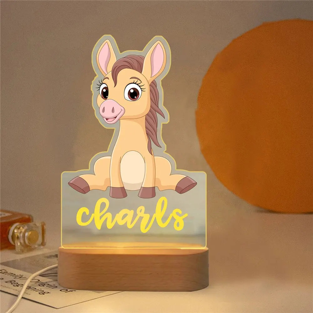 Children Animal Night Light with Custom Name