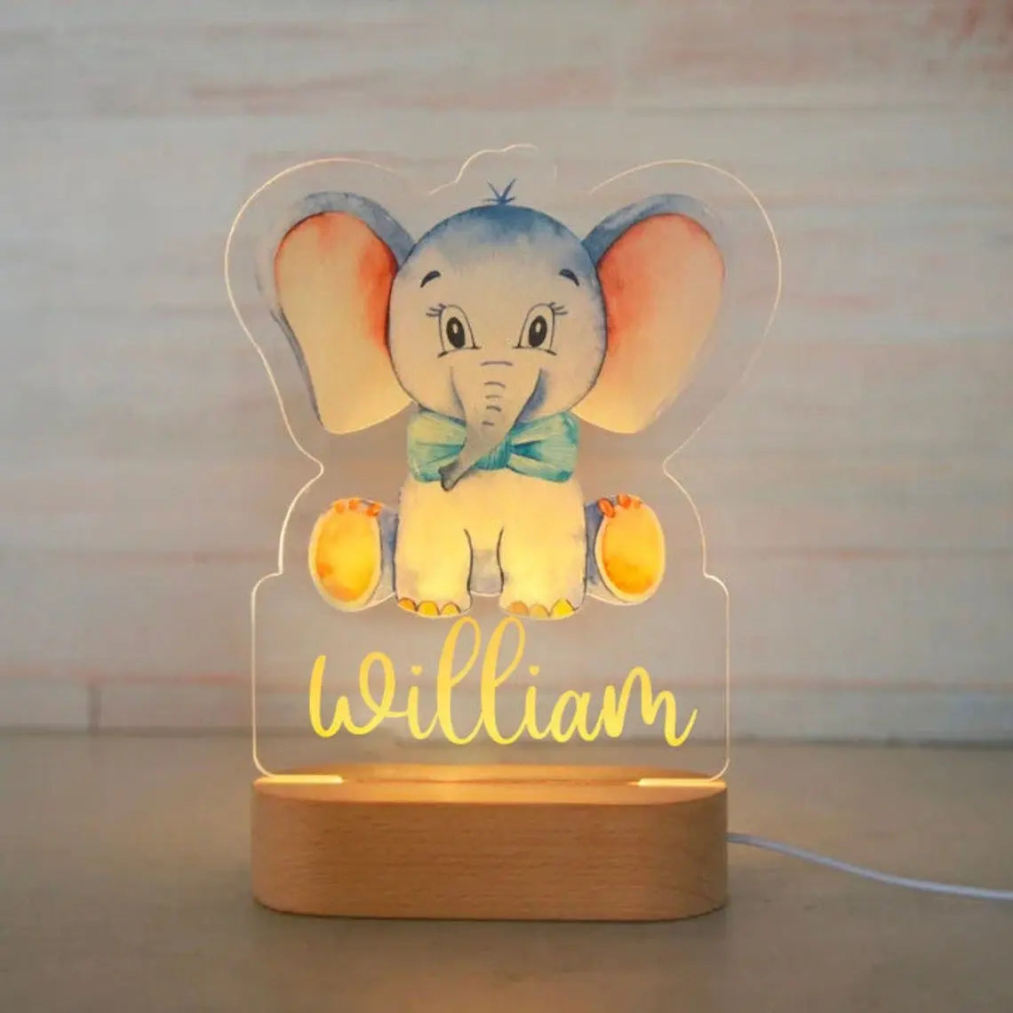 Children Animal Night Light with Custom Name