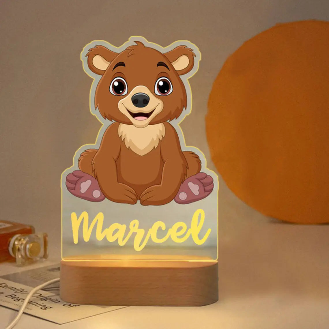 Children Animal Night Light with Custom Name