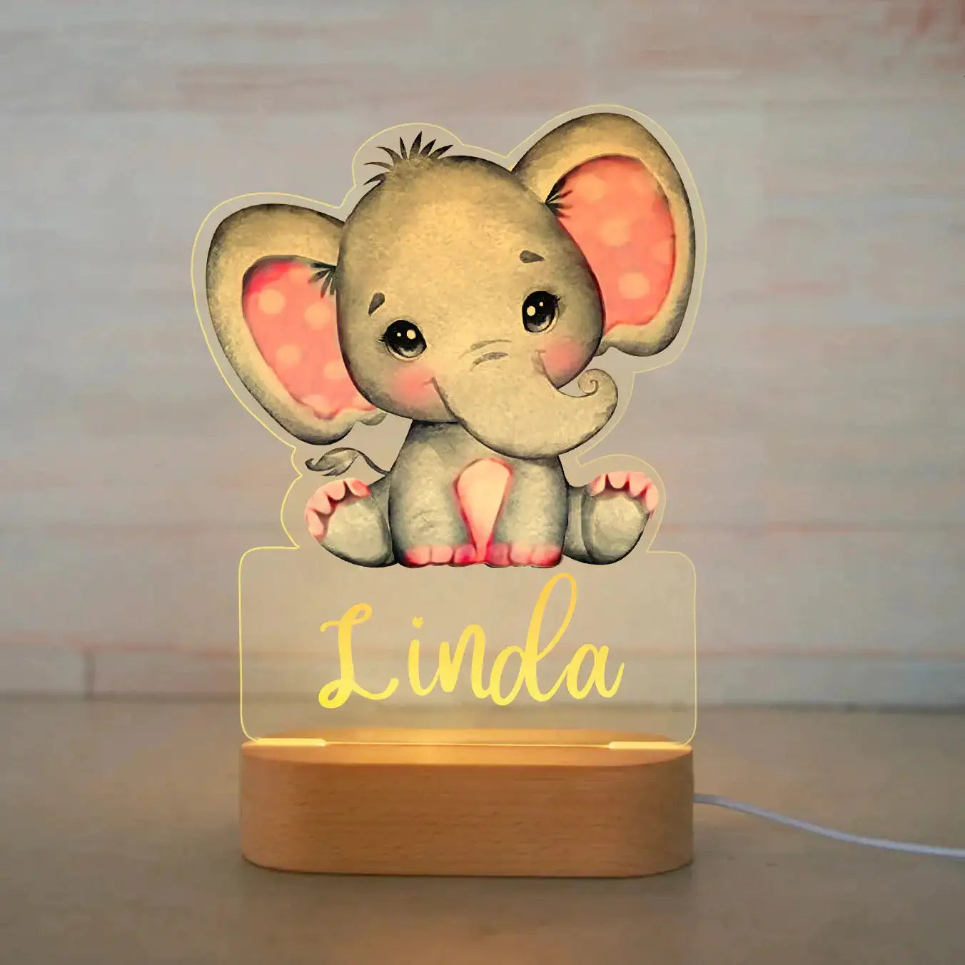 Children Animal Night Light with Custom Name