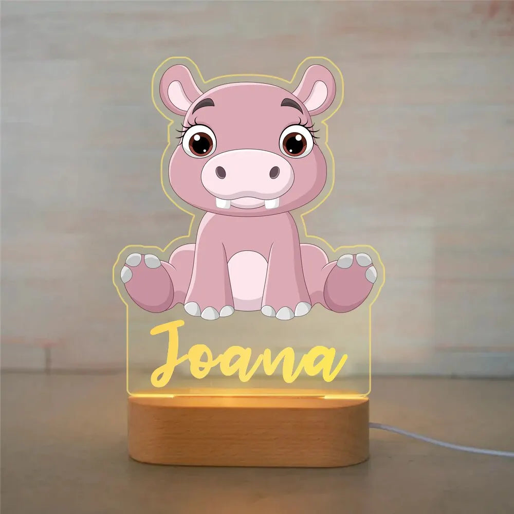 Children Animal Night Light with Custom Name