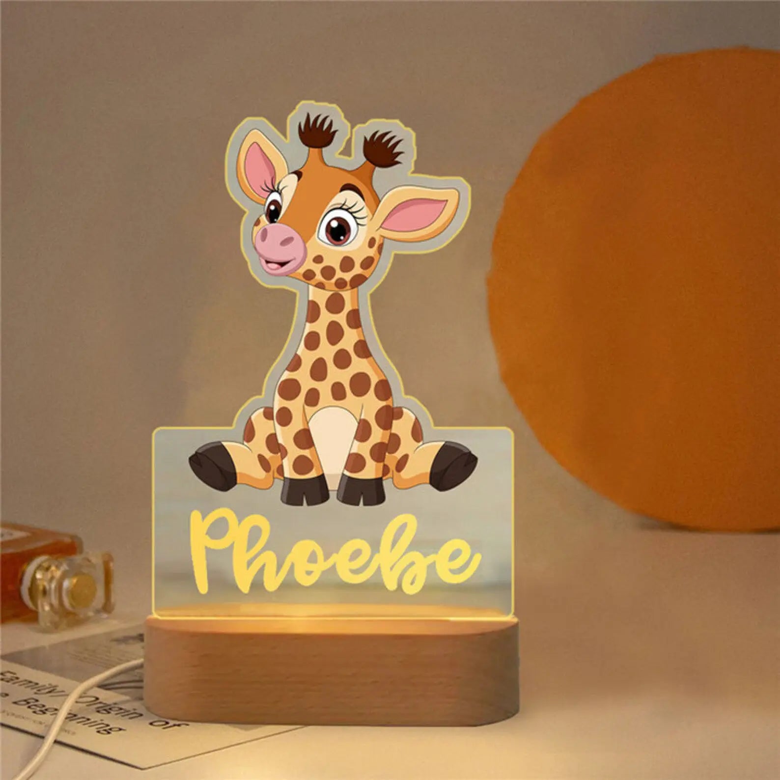Children Animal Night Light with Custom Name