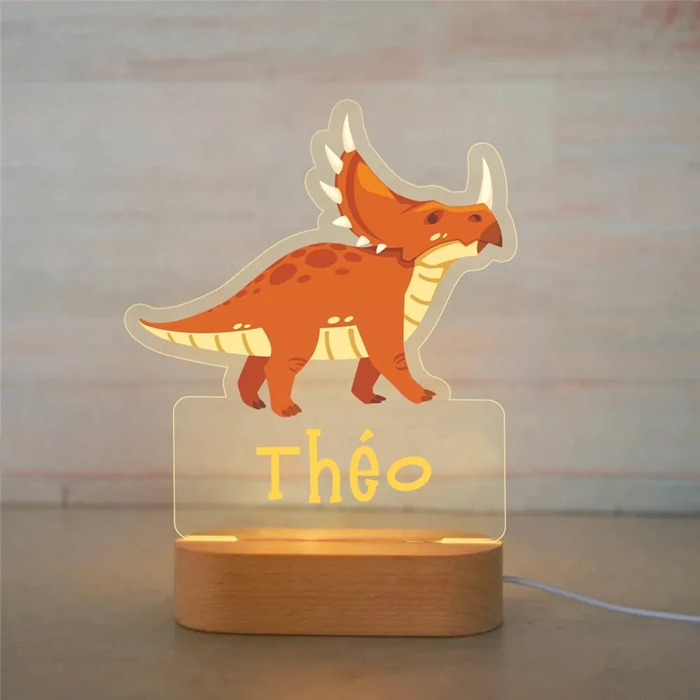 Children Animal Night Light with Custom Name