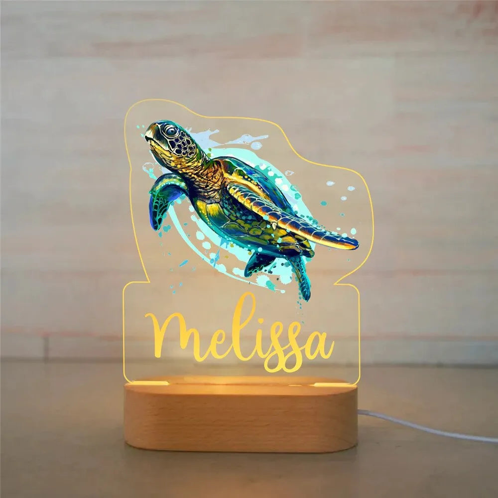 Children Animal Night Light with Custom Name
