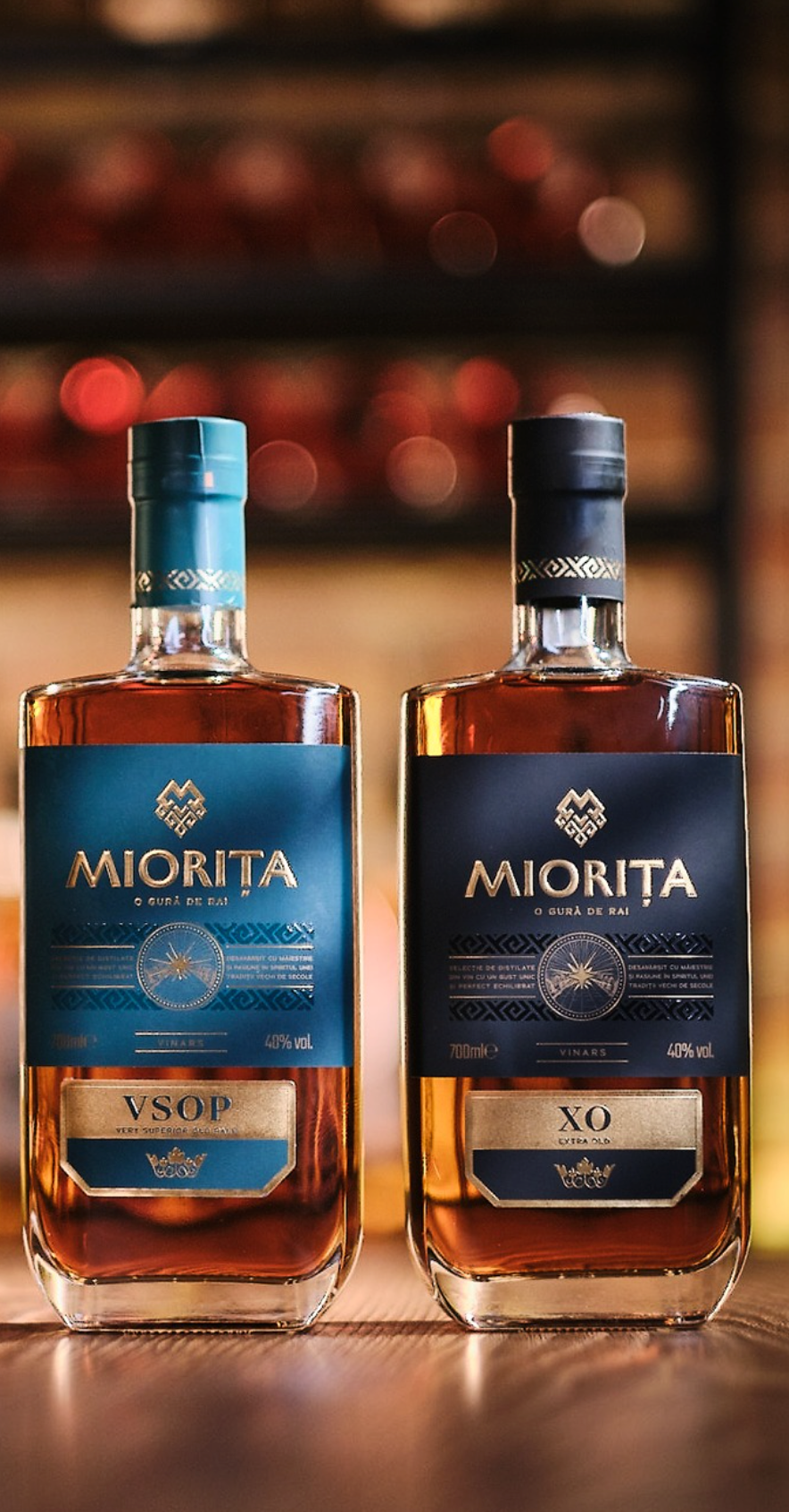 Miorita VSOP Brandy (Cognac / Coniac / Vinars) Aged 5 years with 2 branded glasses 700ml