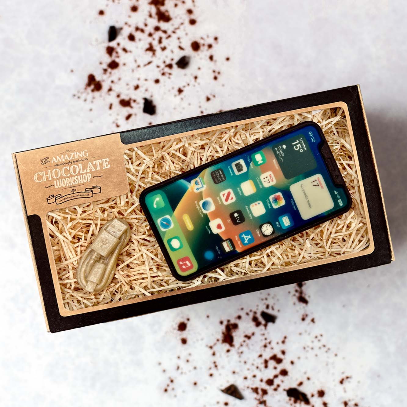 Chocolate iPhone & Charger Gift Box