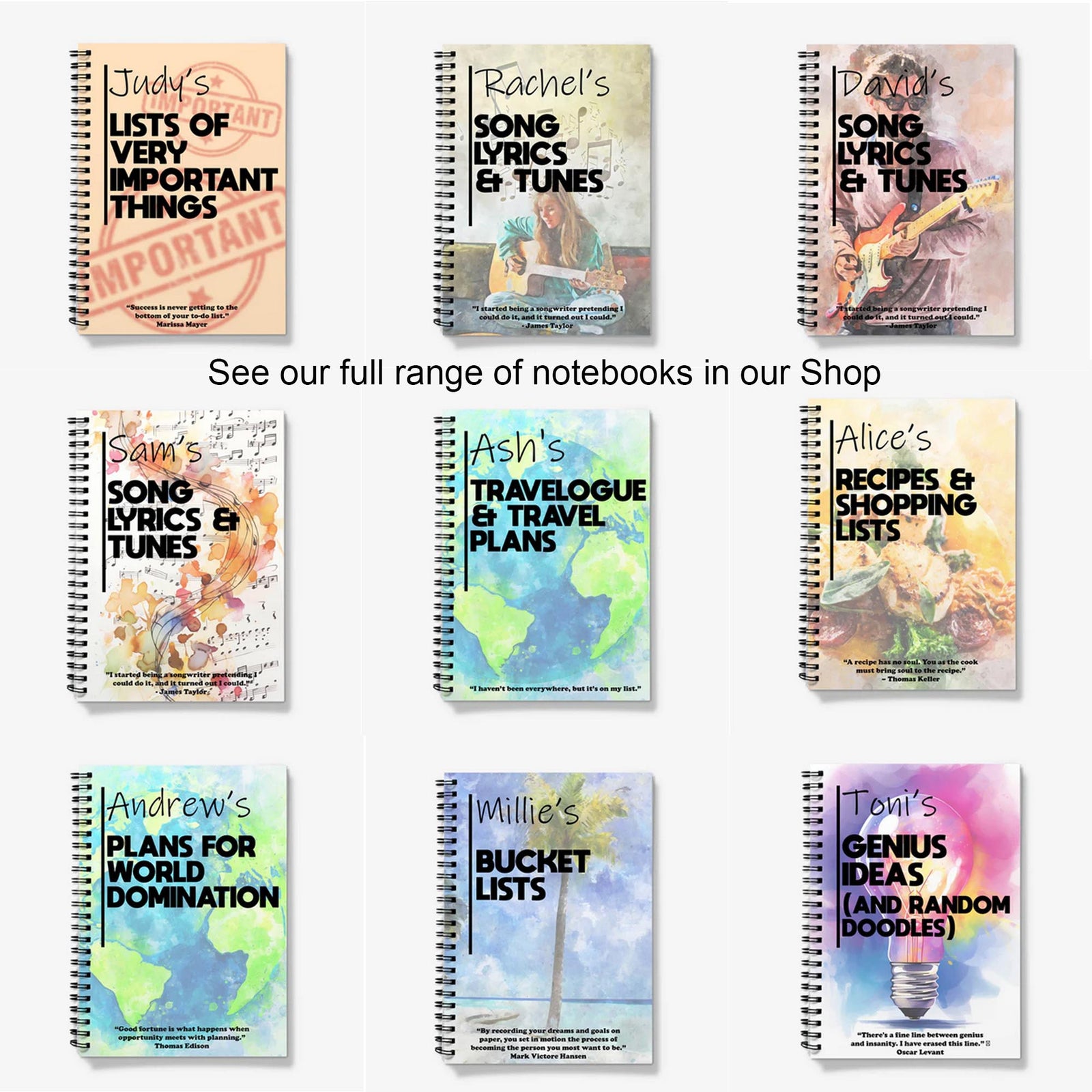 Personalised Notebook - "Recipes & Shopping Lists"