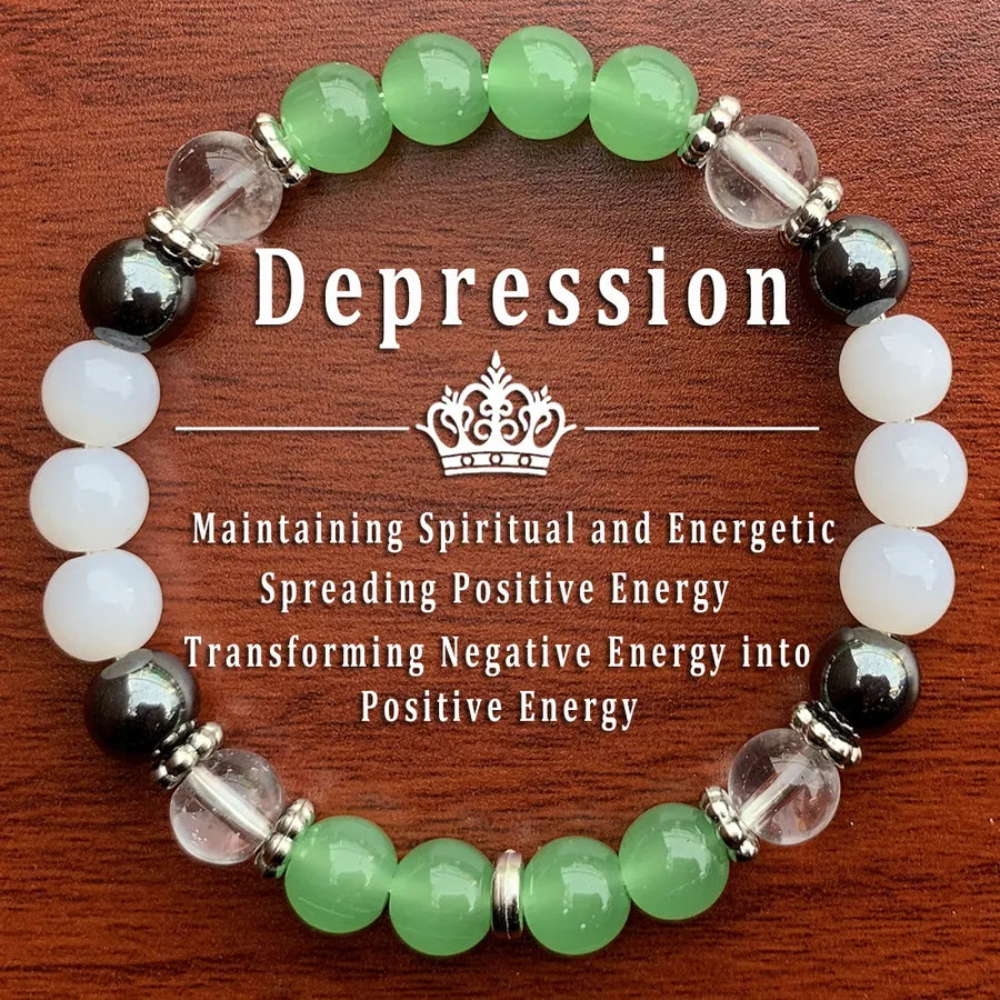 Hot Sale Natural Stone Bracelet Green Dongling White Jade Handmade Beaded Bracelet Yoga Energy Bracelet Wholesale