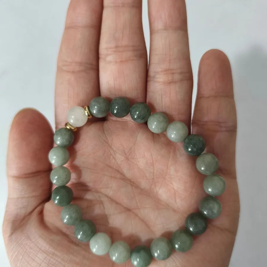 Hot-Selling Natural Stone Bracelet, High-End Semi-Precious Stone Burmese Jade Beaded Bracelet, Yiwu Jewelry Factory Wholesale