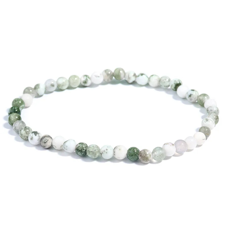 Hot Sale 8mm Multicolor Natural Stone Beaded Bracelet Tree Pattern Agate Bracelet Wholesale Handmade Bracelet