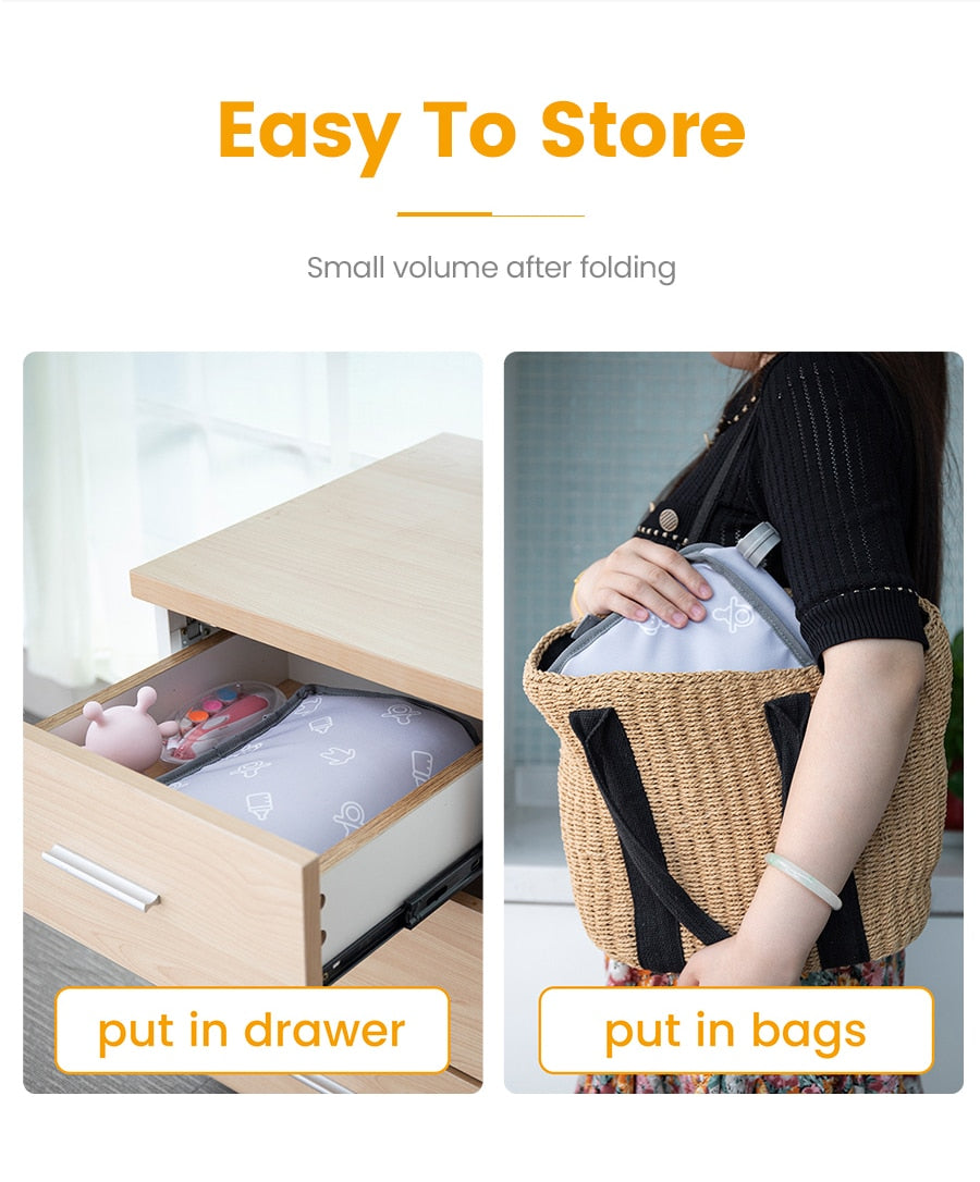 Baby Crib Hanging Storage Bag Portable Diaper Organizer Newborn Bedding Set  Foldable Nappy Bags Newborn Diaper Container