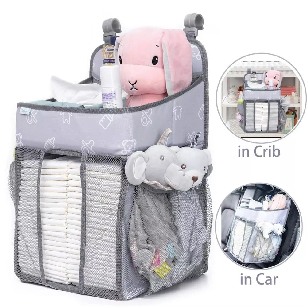 Baby Crib Hanging Storage Bag Portable Diaper Organizer Newborn Bedding Set  Foldable Nappy Bags Newborn Diaper Container