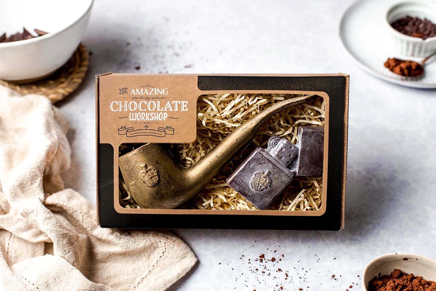 Chocolate Pipe & Lighter Smoker’s Gift Box