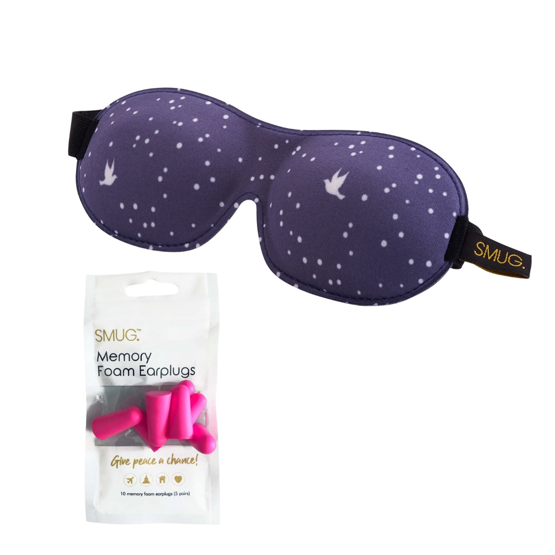 Contoured 3D Blackout Sleep Mask - Night Sky Print