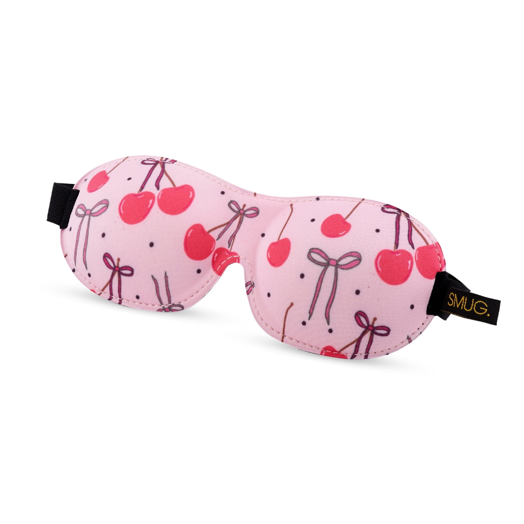 Contoured 3D Blackout Sleep Mask, Pink Cherries